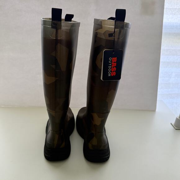 Bass Outdoor Field Rain Boot Size US 7 Green Camo Knee High Techwear Utility New - Picture 3 of 15